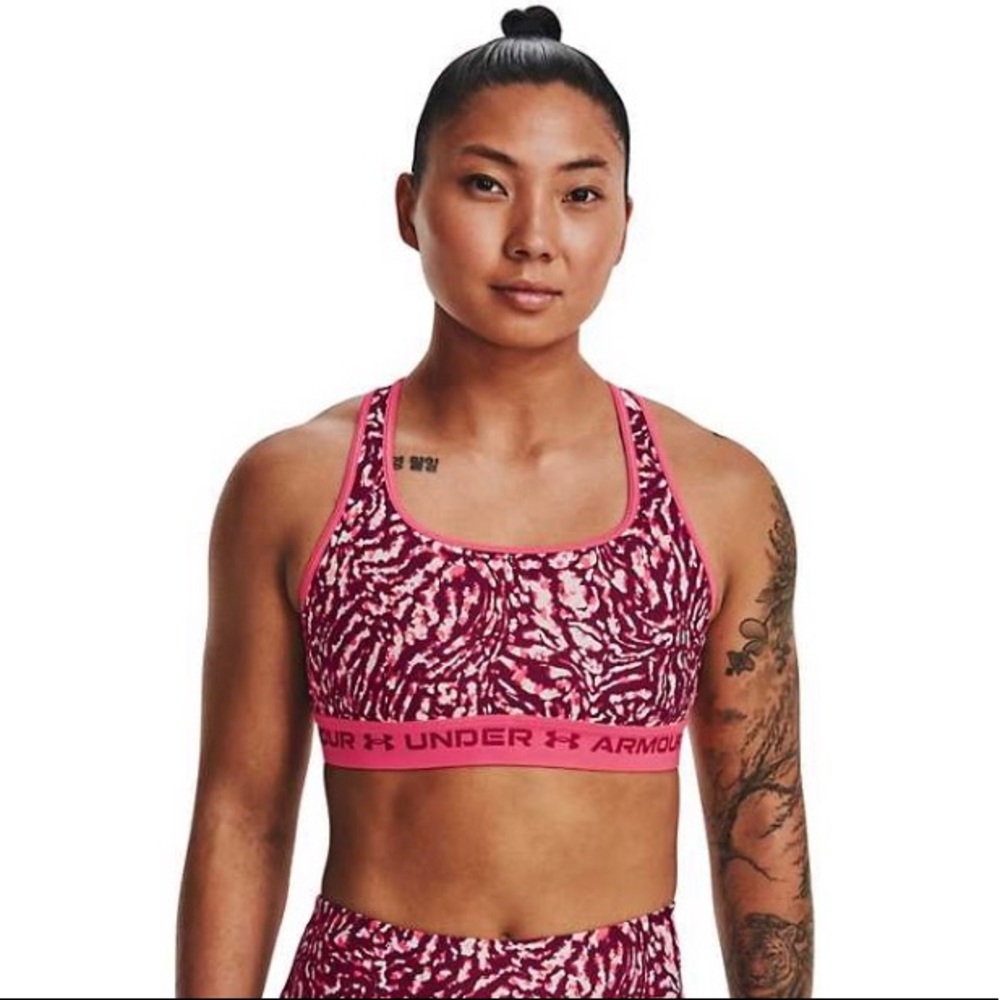 Under Armour Women's Crossback Print Mid Sports Bra Size 2X